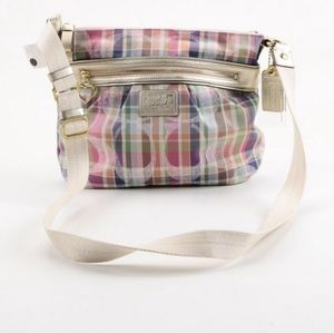 Coach Poppy Signature Madras Plaid Hobo